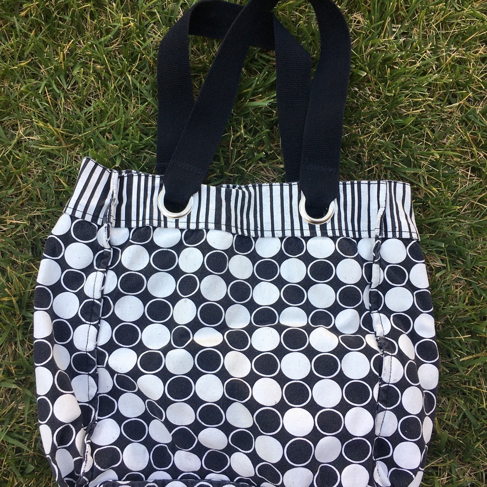 PRICE DROP ♠️Black &white polka dot nice tote bag